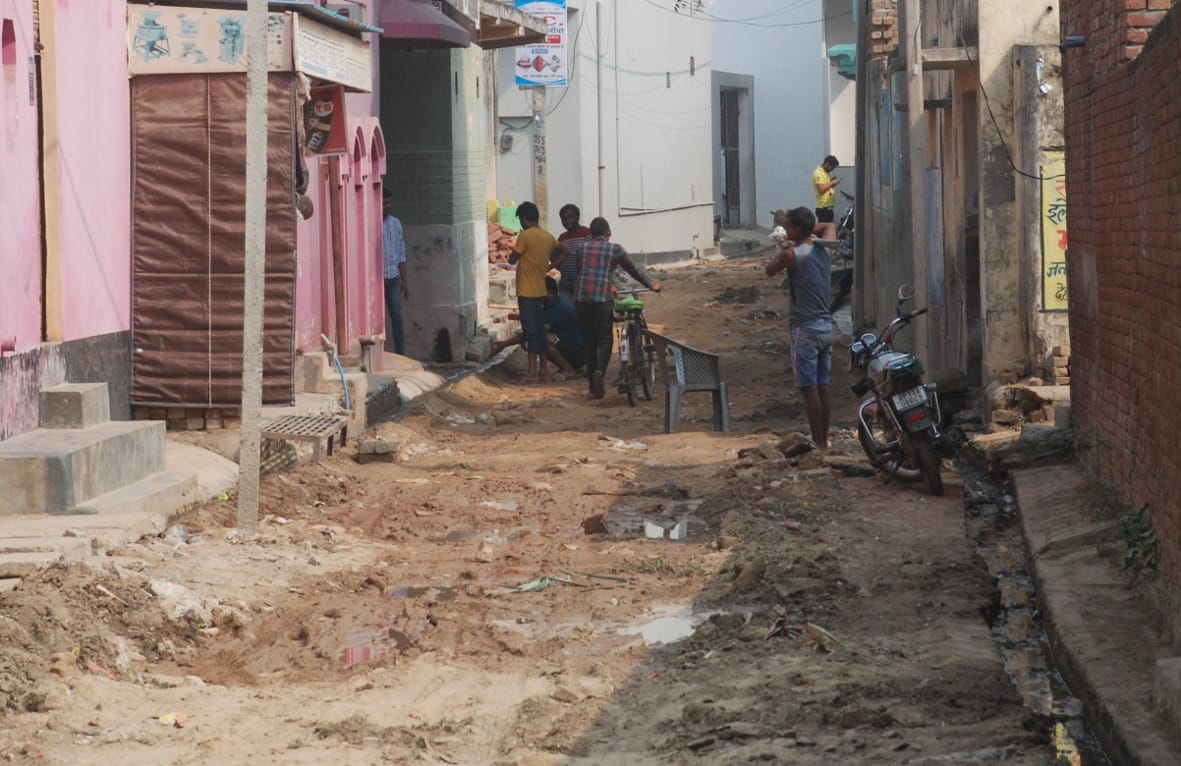 Waterlogging in streets due to pond overflow