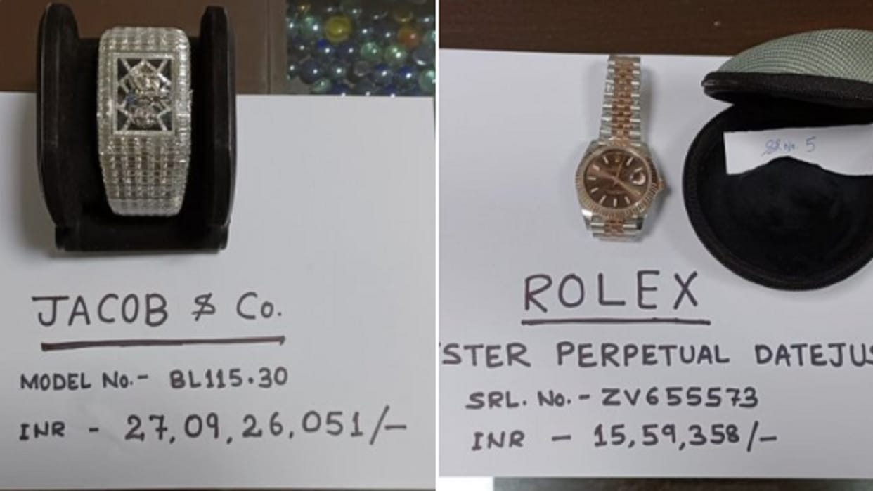 Seven expensive wristwatches recovered from passenger at IGI Airport Delhi