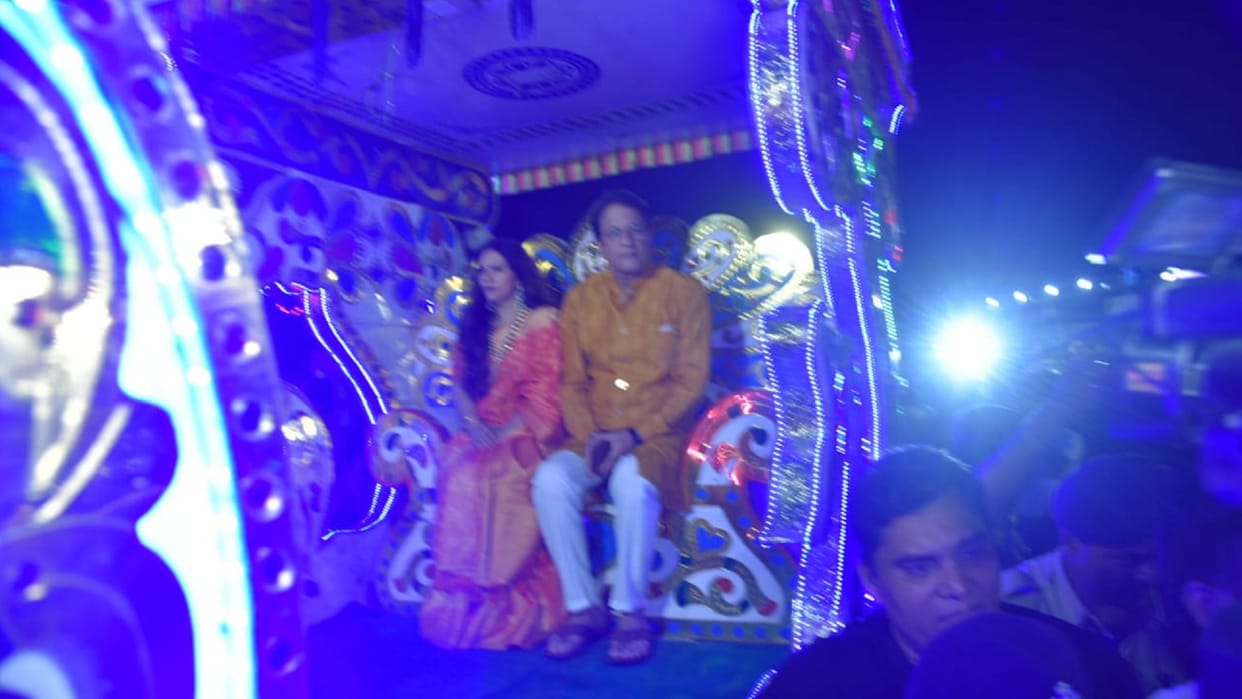 ramayana serial actor arun govil and deepika attended dussehra festival in chhattisgarh raipur