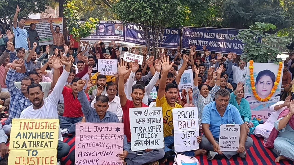 All Jammu based reserved categories employees association Kashmir protest demand relocation