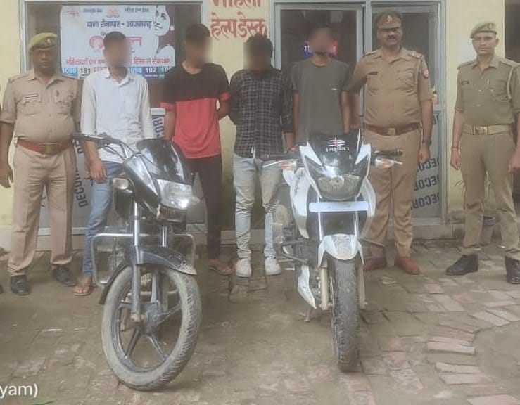 Encounter in azamgarh four criminal arrested who running after firing on police