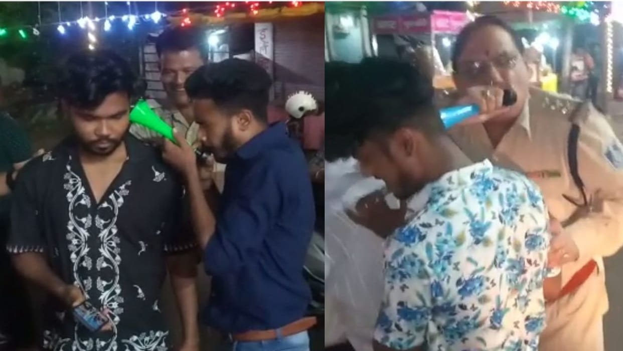 police taught a lesson to the youths who played the siren now they will not disturb the people in jabalpur