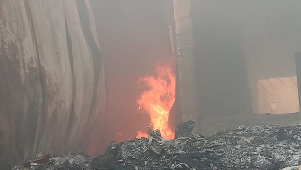 Fire broke out in polythene storage company, found under control in 8 hours