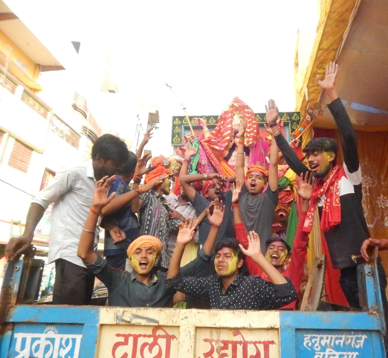 Idols immersed at marked places