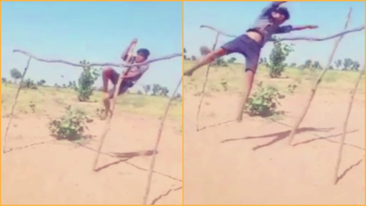 Jaisalmer Saddam Hussain Viral Video he is doing high jump