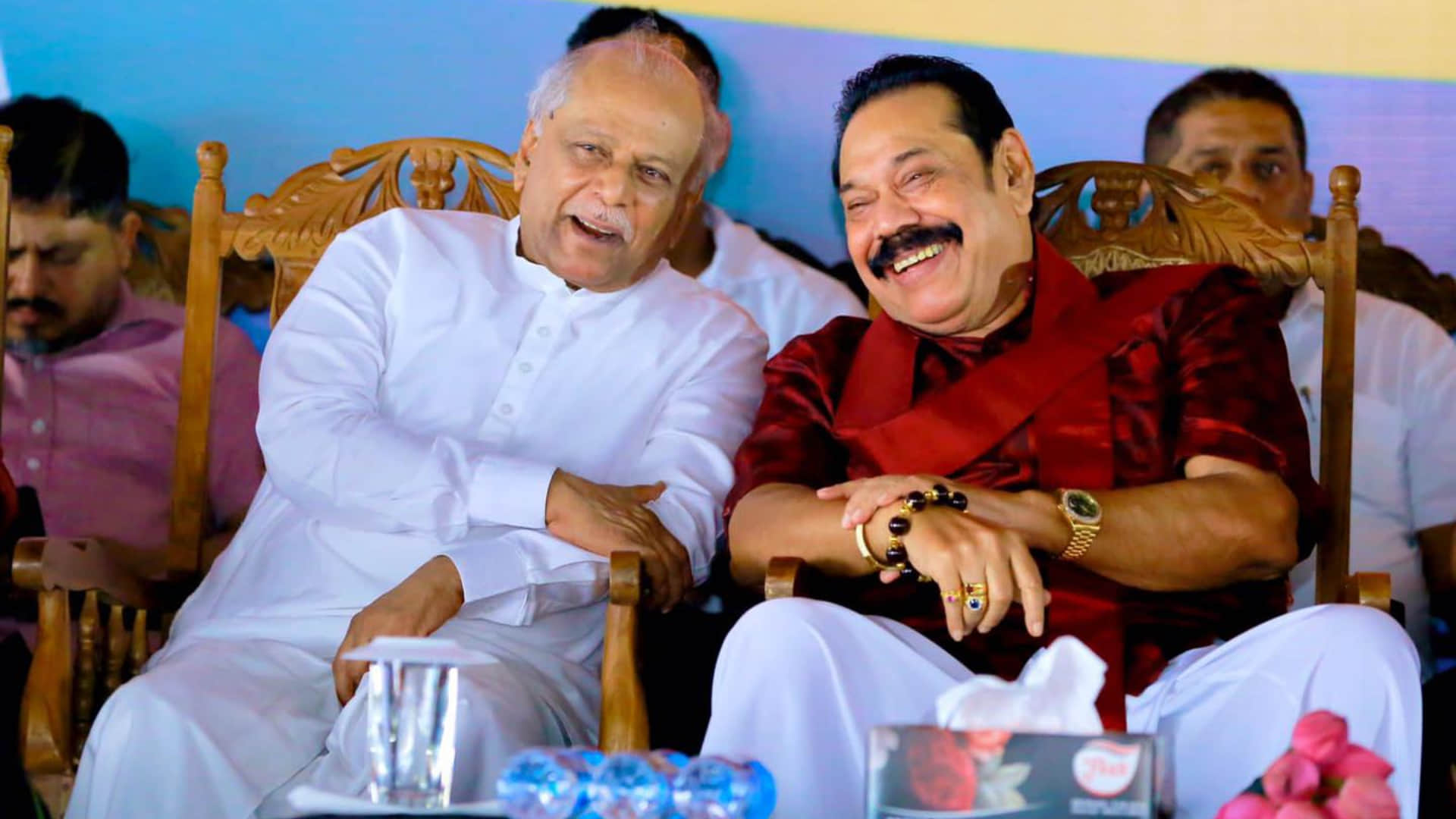 Lankas ex PM Mahinda Rajapaksa addresses first public meeting since his resignation in May