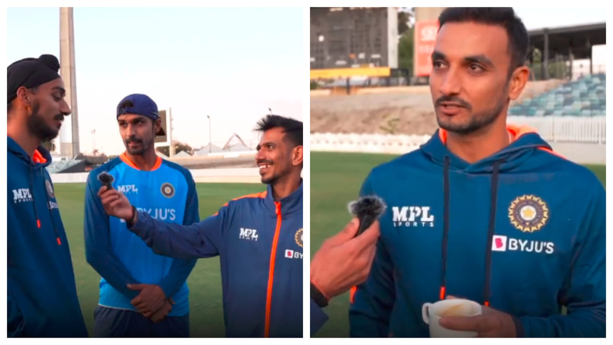 Video watch T20 World cup Team India facing cold in Australia Chahal and Arshdeep were seen in jackets