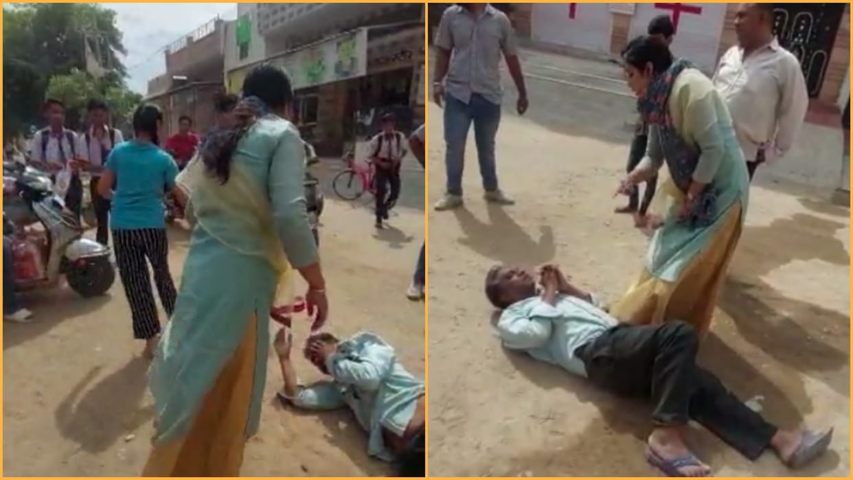 Woman beat up drunkard in Jodhpur video goes viral