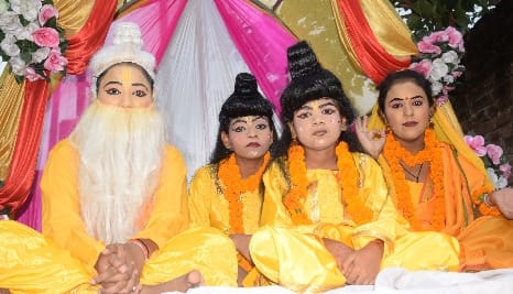 Procession out on Valmiki's festival of lights