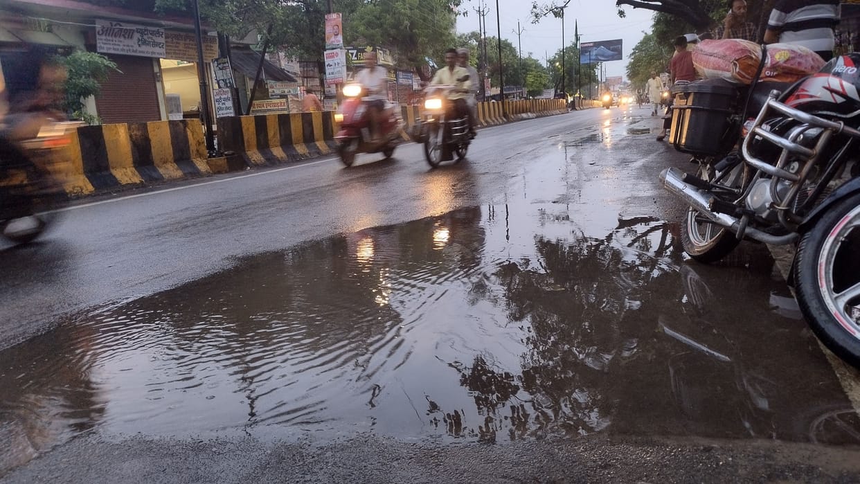 intermittent rain