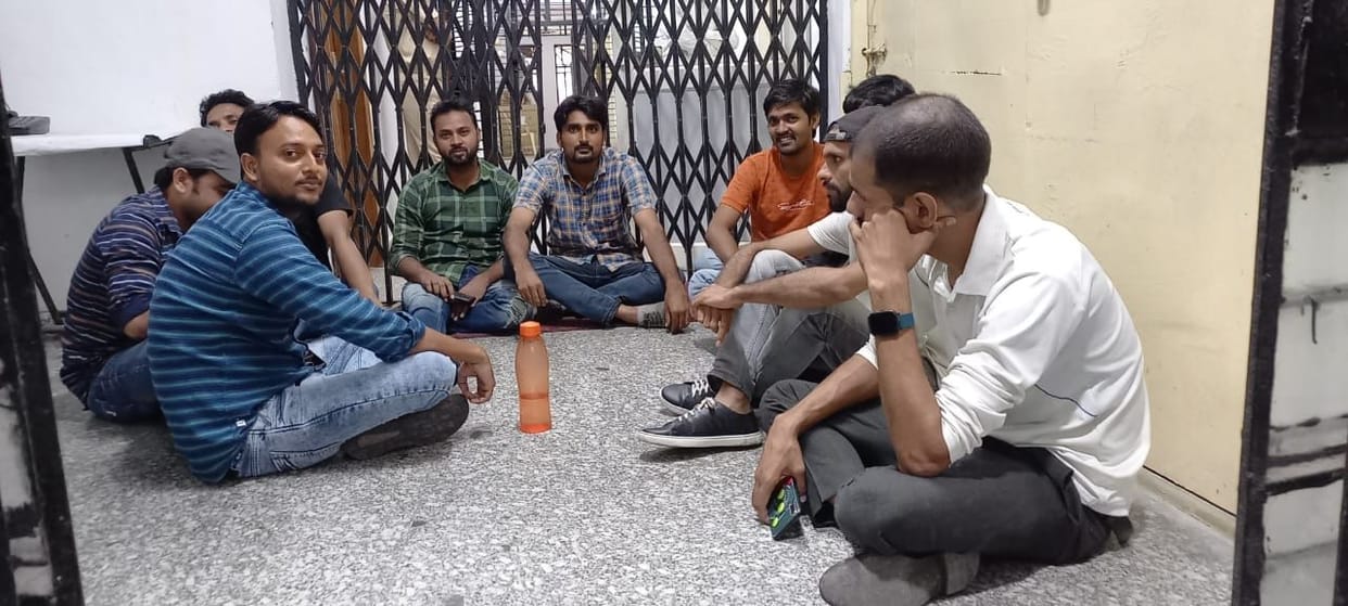 Dharna on the allegation of scam in the entrance examination of MPED