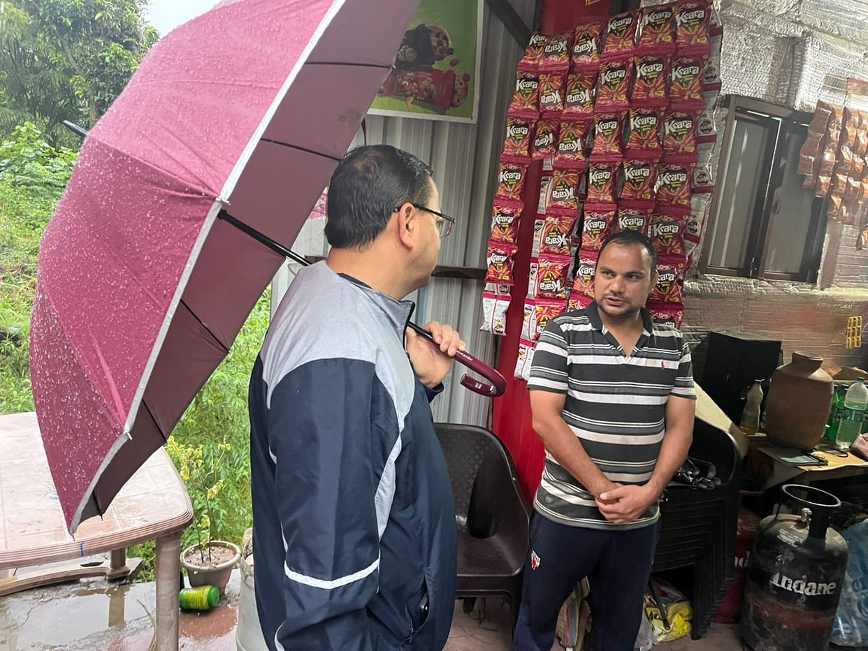 CM Pushkar Singh Dhami on a two-day visit to Rudraprayag discussed with people chai par Charcha