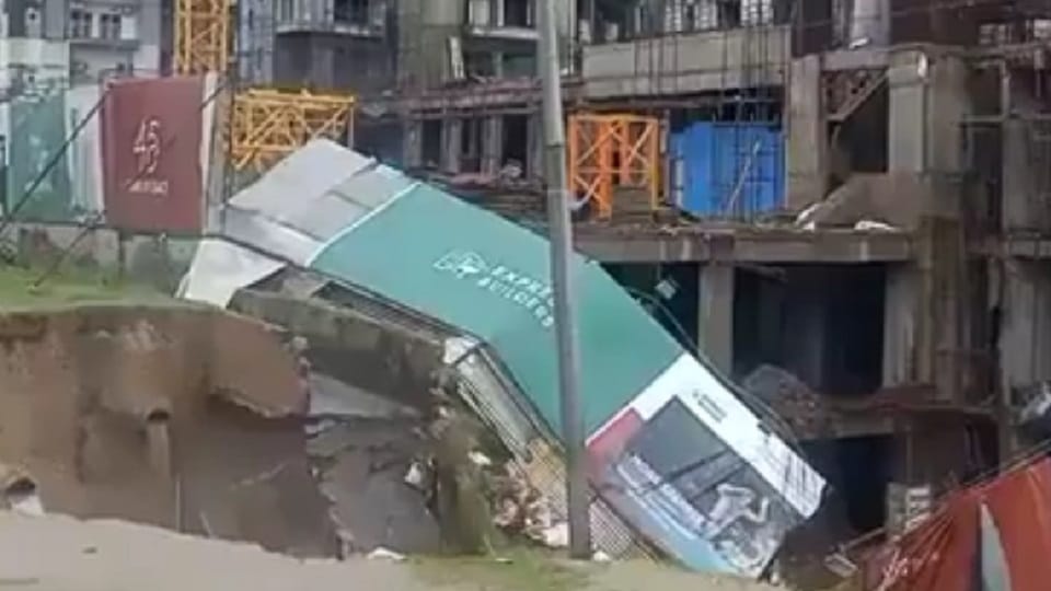 Rain-watered city a major accident averted due to road collapse in Greno West traffic affected