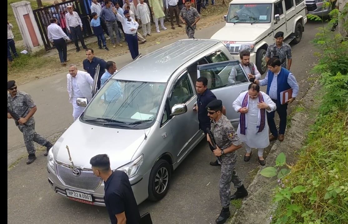 Now the District Collector's car provided to JP Nadda