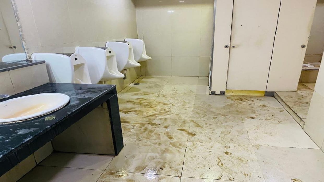 Video of dirty toilet at varanasi airport goes viral Passenger shared the video on Twitter