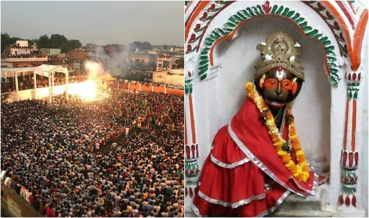Ramnagar Ki Ramlila huge people gather for seeing bhor ki aarti and kale hanuman ji see photos