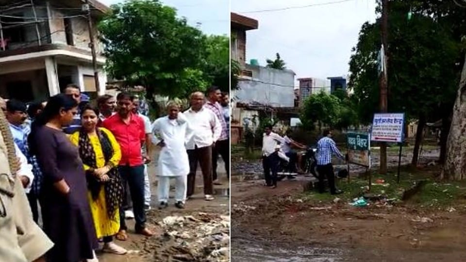 ADA officers tore banners of Narakpuri and Badboo Vihar in Agra