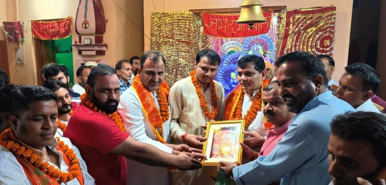 Devotees gathered at the fair at Durga temple in Hebatpur