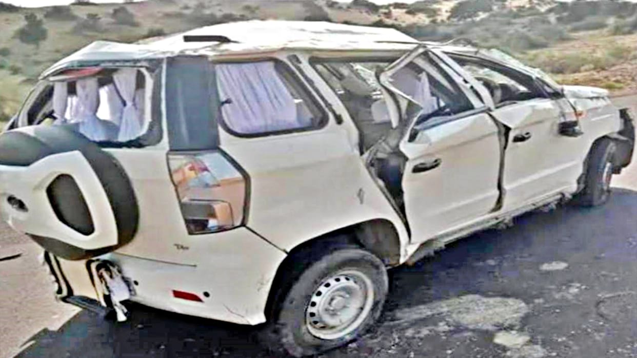 Car of CID DG telangana overturns in jaisalmer wife dies