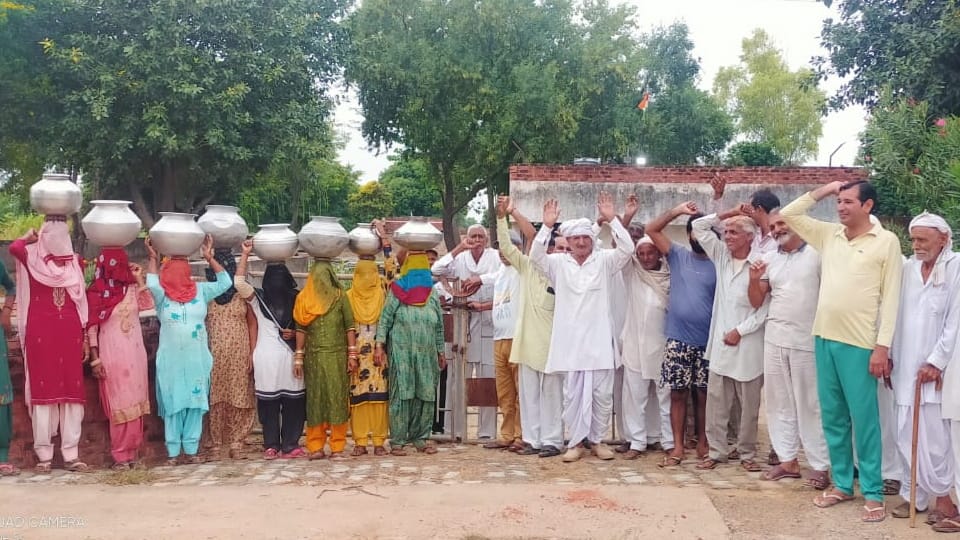 People locked water house built in village Mahajat of Hansi