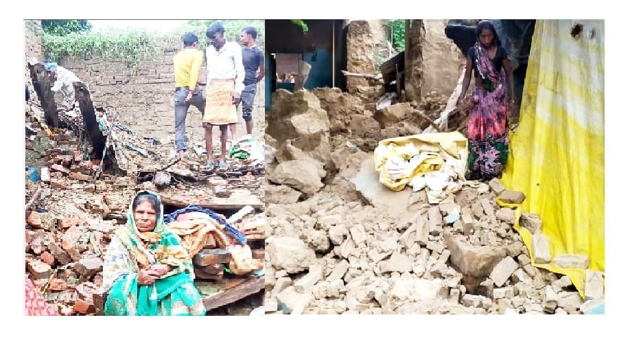 Due to heavy rain many houses collapsed in Fatehpur, teenager died and seven people were injured