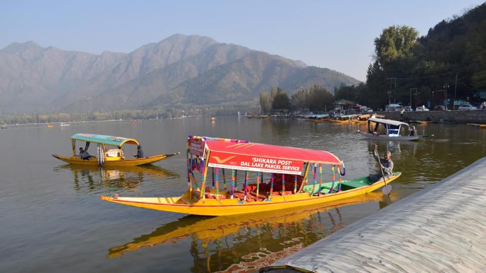 Chief postmaster jammu kashmir inaugurated Shikara post in Dal lake Srinagar