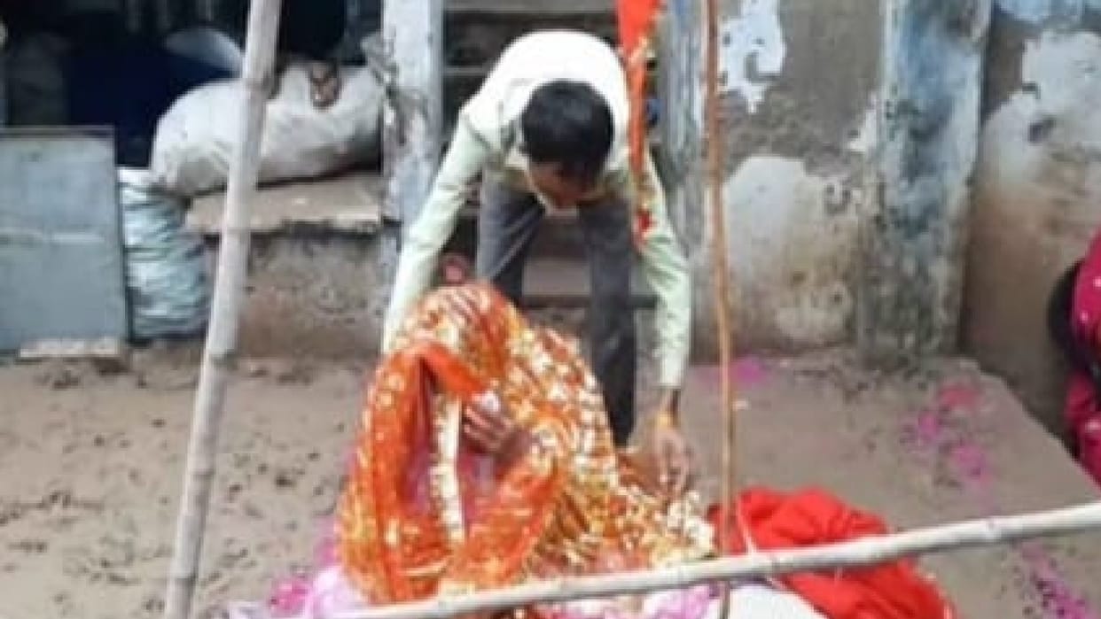 superstitions in alwar crowd gathered on elderly woman claim to enter in land