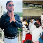 दीपक अहलावत। गांव में हुई पंचायत में भाग लेते रुपगढ़ के लोग।