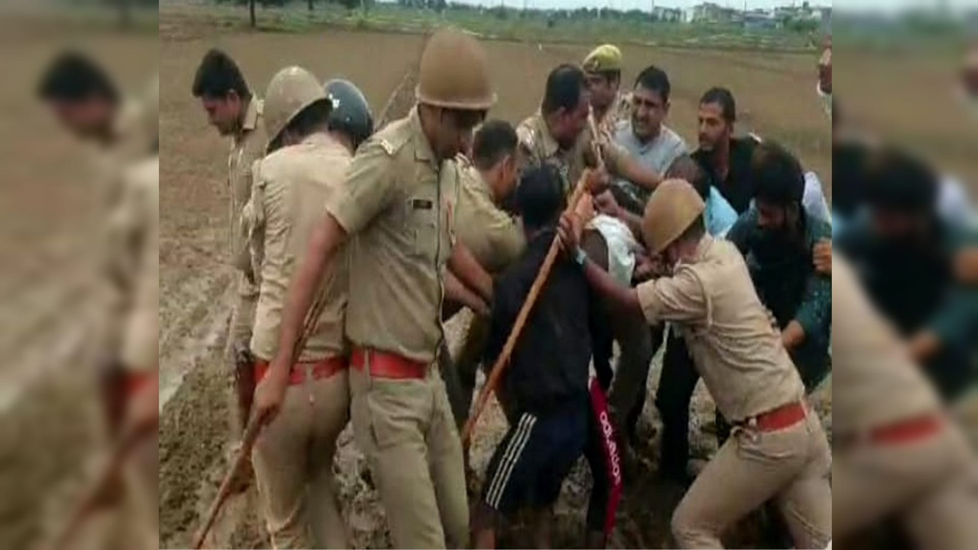 Baghpat: Ruckus over land occupation, police forcibly picked up farmers sitting on dharna