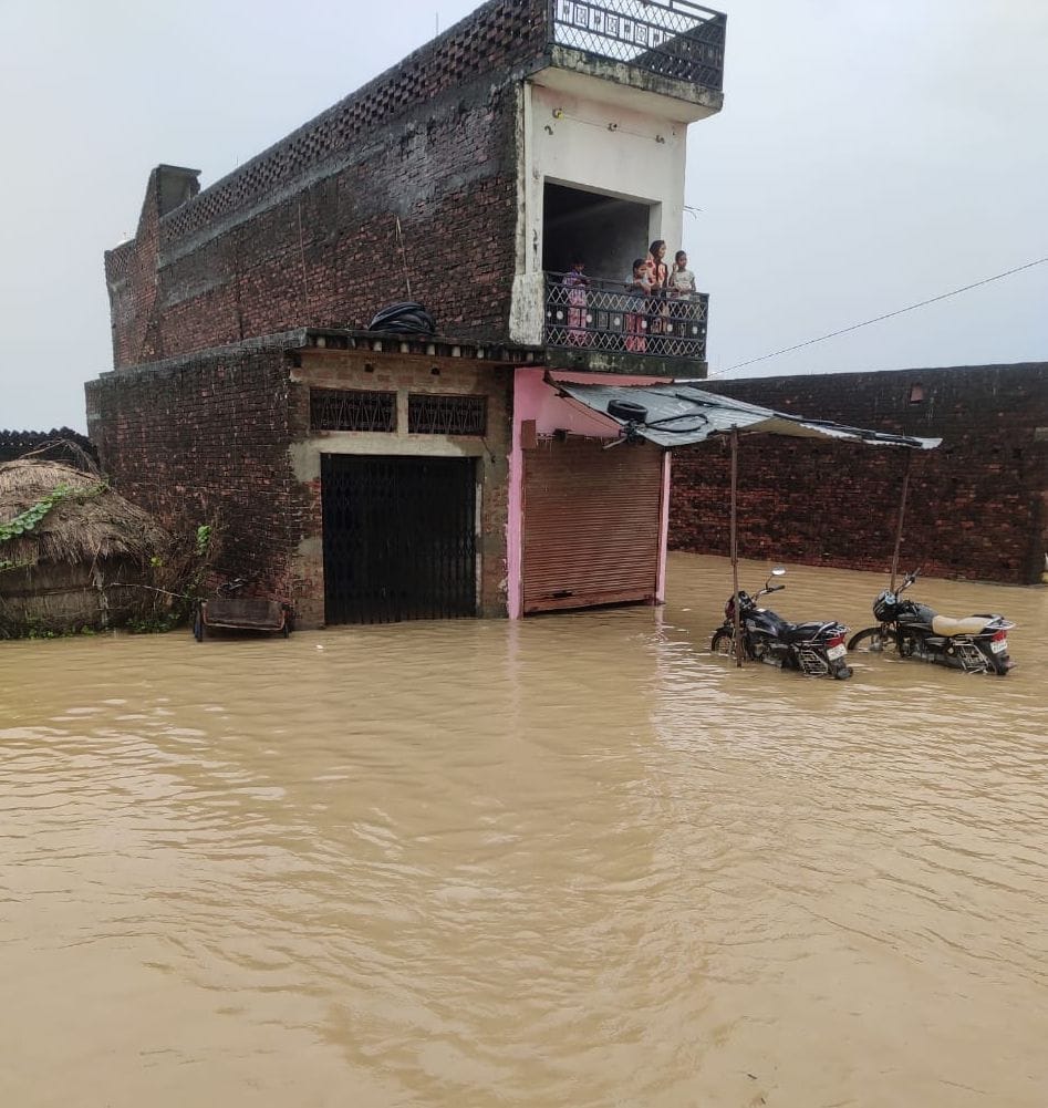 water over flowed on road, connection braked from balrampur