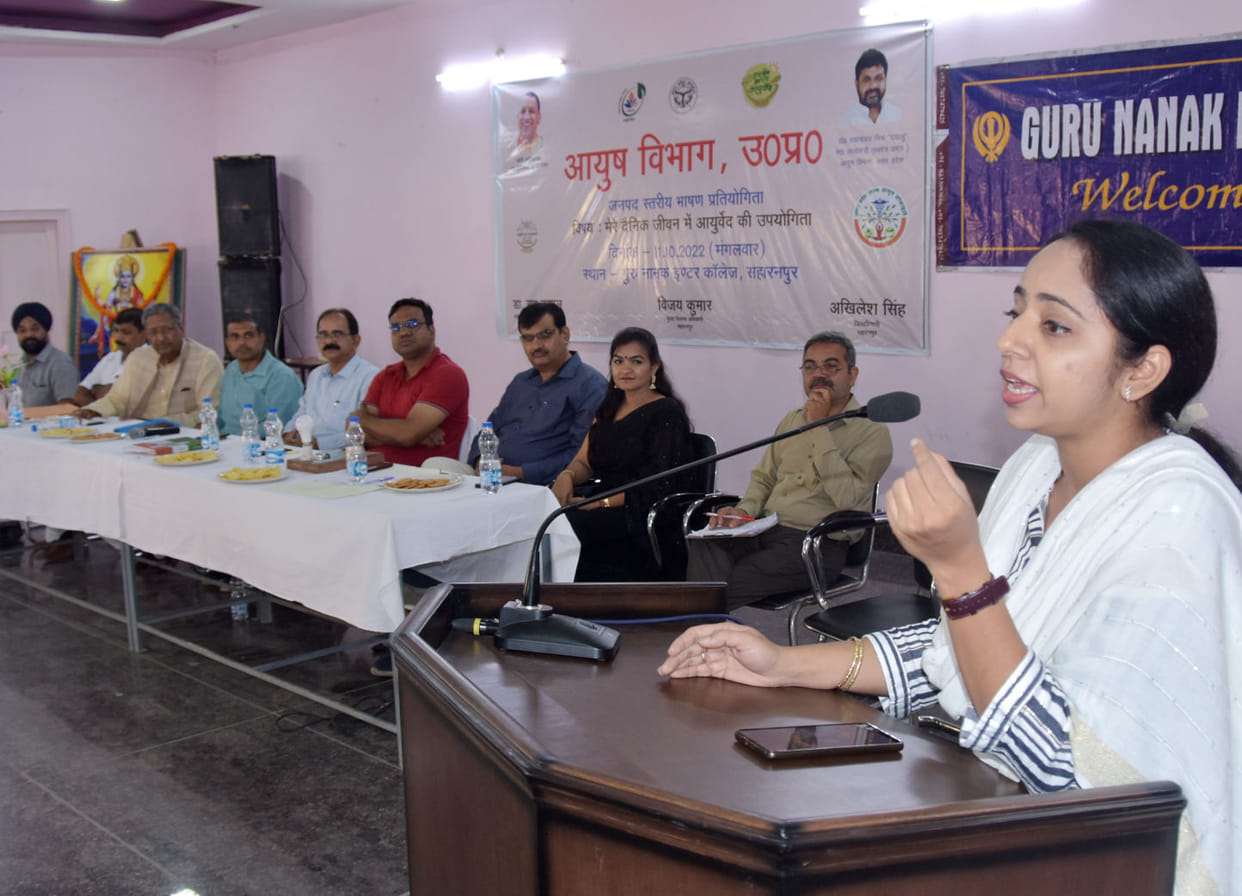 Aditya top of Guru Nanak Inter College in speech competition