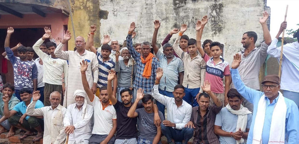 Water filled in the fields, farmers demonstrated