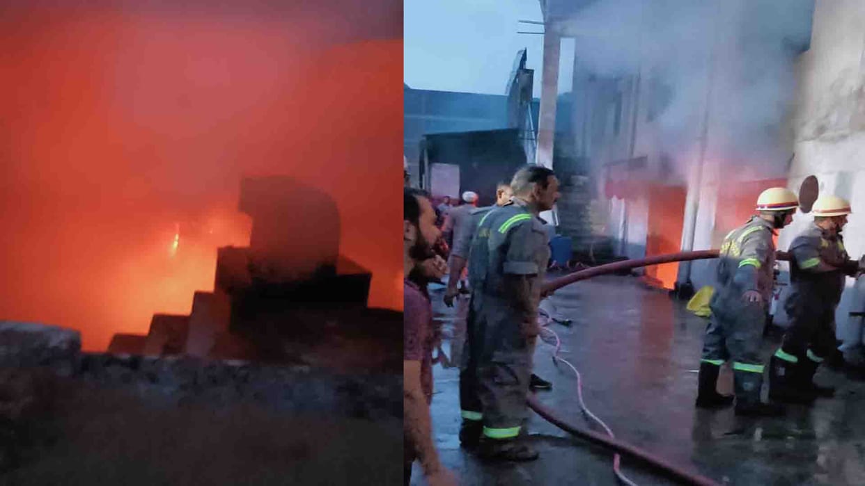Kanpur: Fire broke out in tannery at Jajmau Budhiya Ghat
