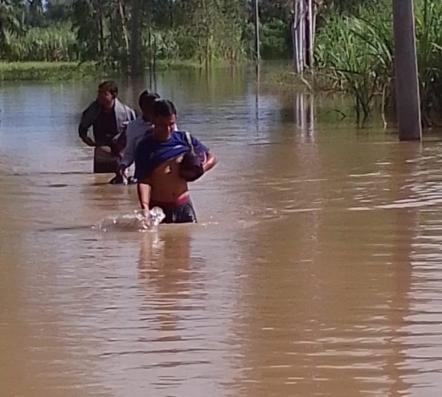 Contact with Malan river and waterlogging in the fields