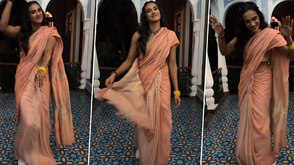 Badminton Player PV Sindhu Dance in Saree Video Viral on Internet Social Media See Here