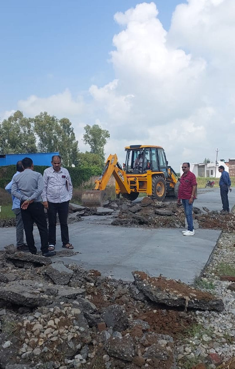 Demolition action in illegal colony