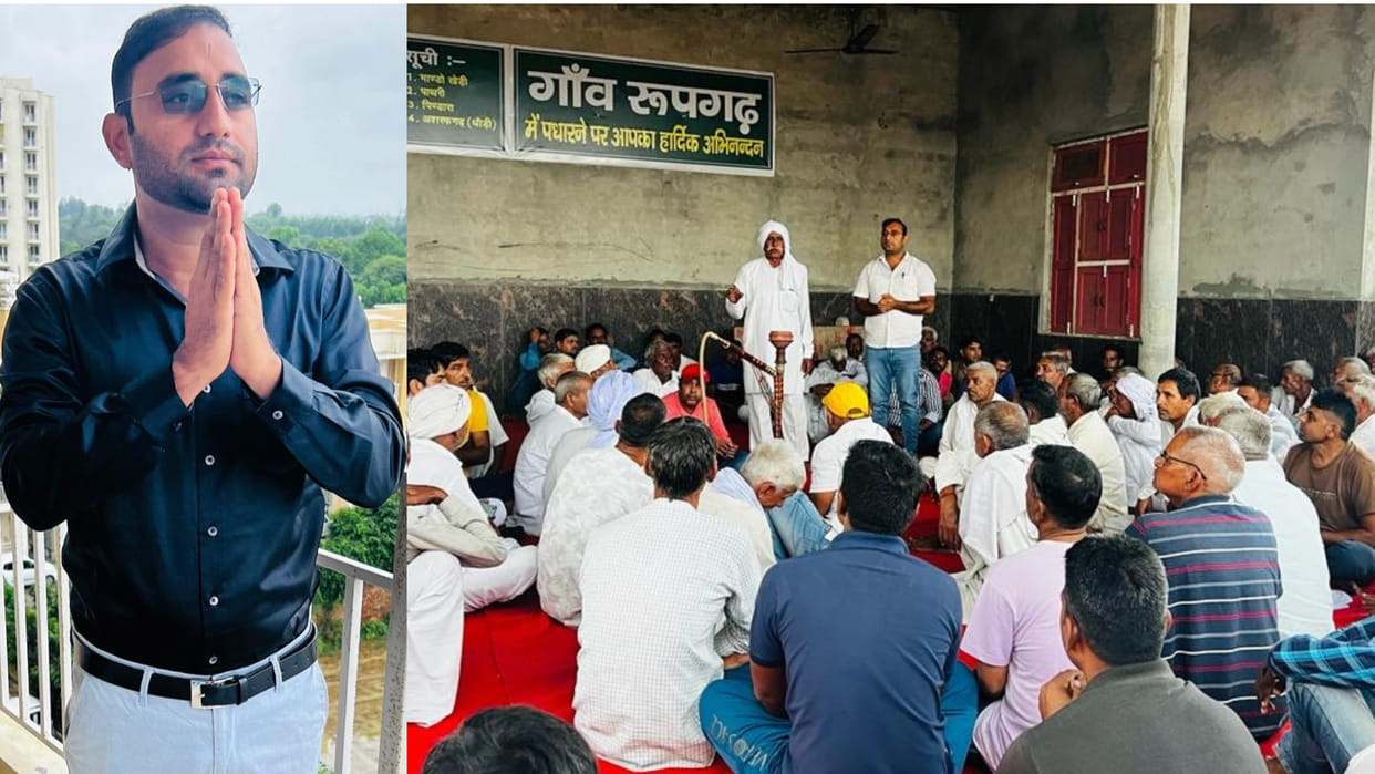 Deepak Ahlawat was unanimously elected Sarpanch in Rupgarh village of Jind
