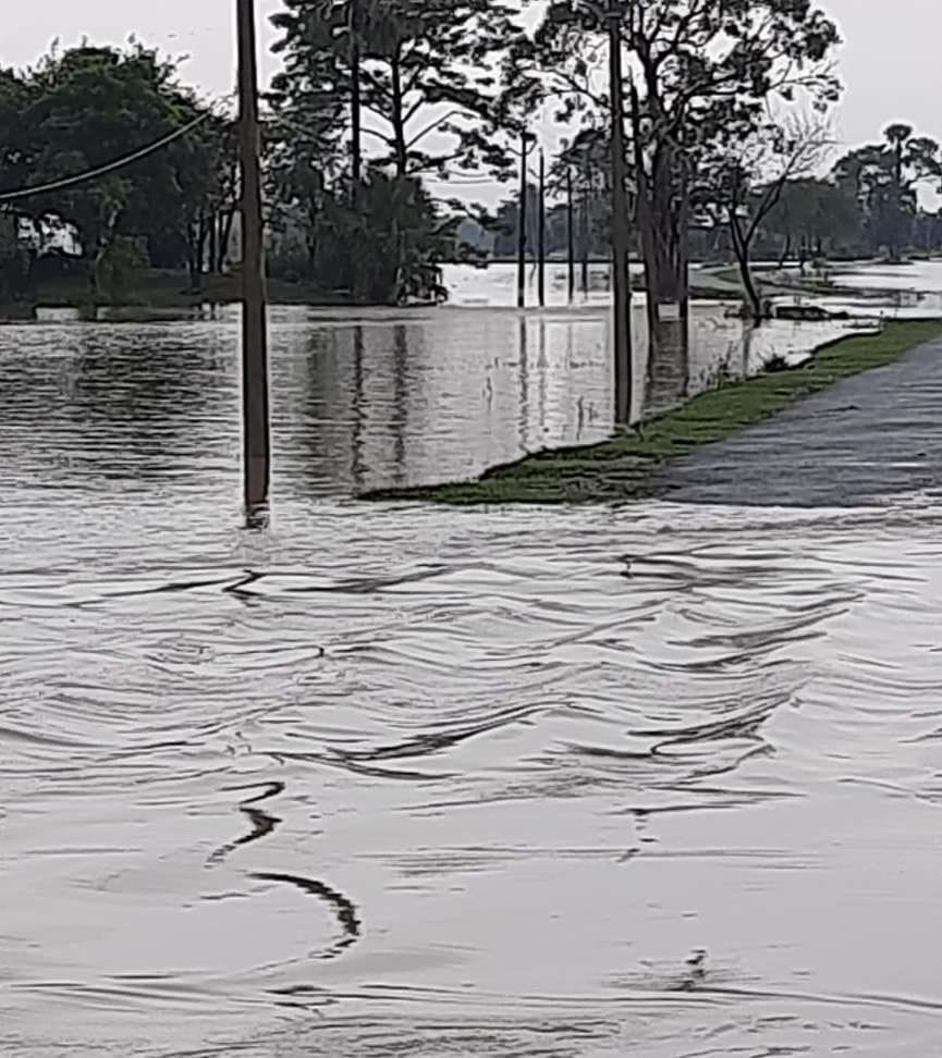 Rapti flowing 15 cm below the danger mark