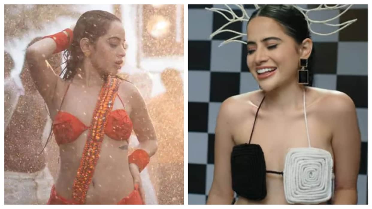 Urfi Javed new song Haye Haye Yeh Majboori release actress looking hot in red saree