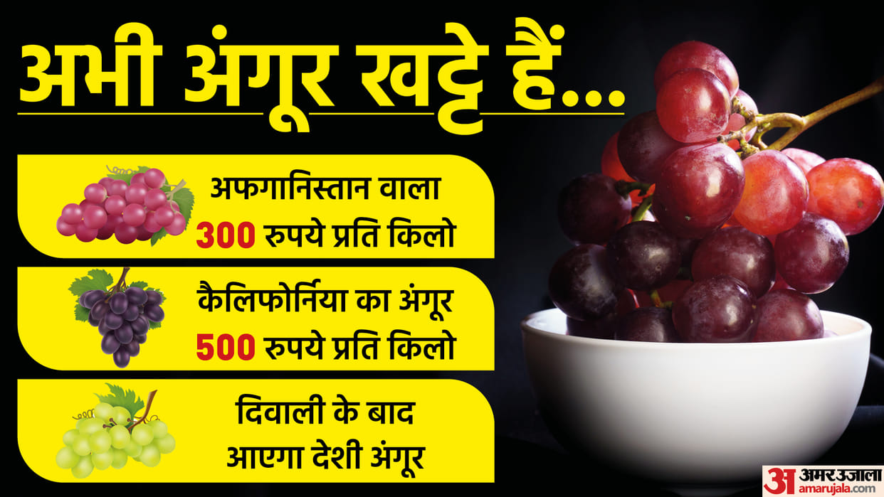 Grapes of California and Afghanistan being sold in the market rs 300 to 500