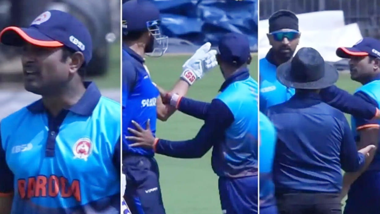 Ambati Rayudu, Sheldon Jackson heated fight during Syed Mushtaq Ali Trophy Match; Saurashtra vs Baroda