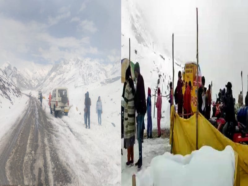 Snowfall in Himachal pradesh today, peaks covered white snow sheet, tourists enjoyed in Rohtang