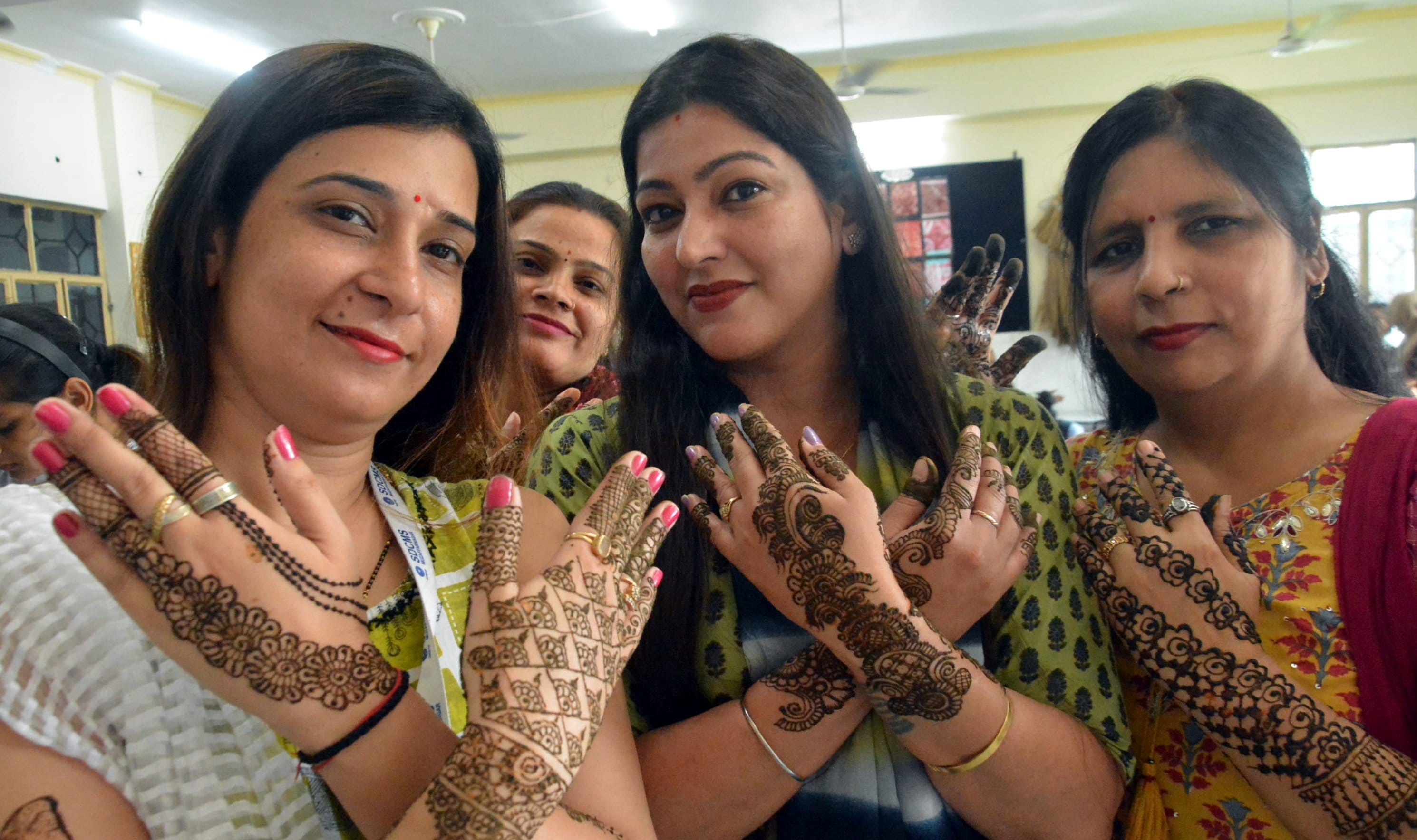 Colored Karva Chauth Mehndi