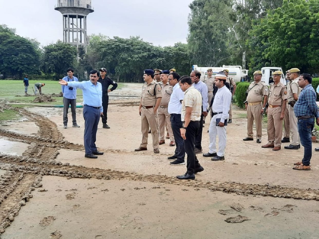 Preparations for CM's visit went on throughout the day, program was postponed in the evening