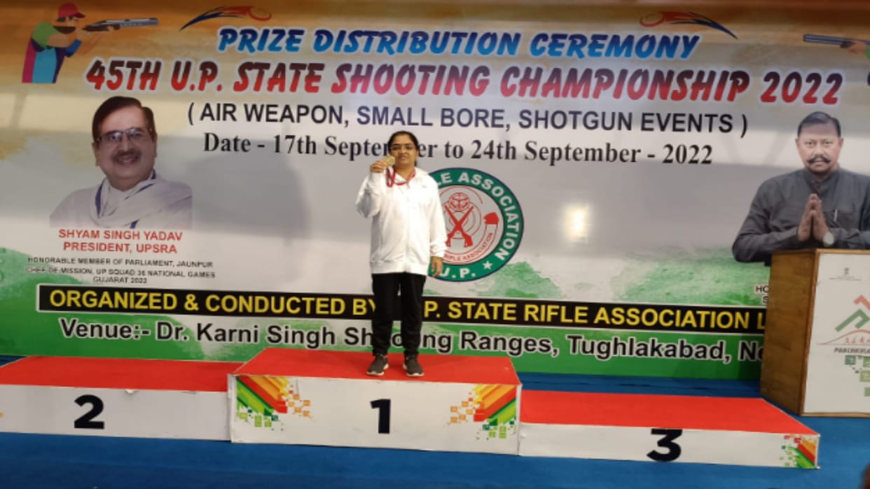 Meerut: IAS Chaitra V wins gold medal in State Shooting Championship in Delhi