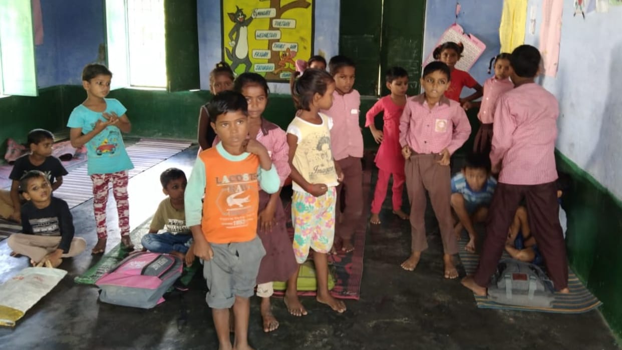 Children feel fainted after taking milk in School in Sitapur.