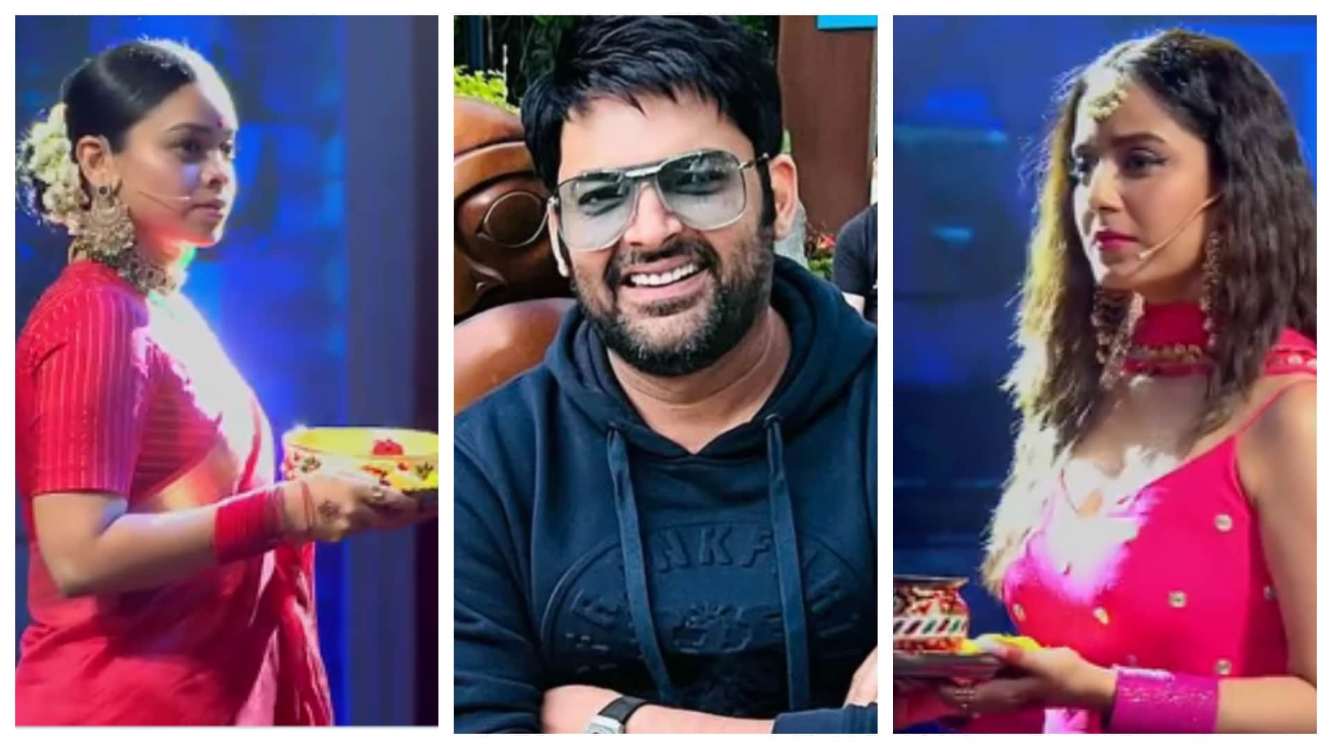 kapil sharma onscreen wife Sumona Chakravarti faint in karwa chauth pooja video watch here