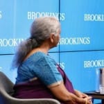 वाशिंगटन में ब्रुकिंग्स इंस्टीट्यूट में वित्त मंत्री निर्मला सीतारमण।