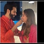 बॉलीवुड अभिनेता वरुण धवन और पत्नी नताशा दलाल ने कुछ ऐसे मनाया करवा चौथ।