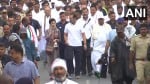भारत जोड़ो यात्रा के दौरान राहुल गांधी।